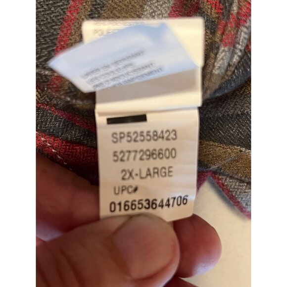 NWT G.H. Bass & Co Striped Button-Up Shirt 2X-Large Red/Gray Long Sleeve Casual - Picture 14 of 16